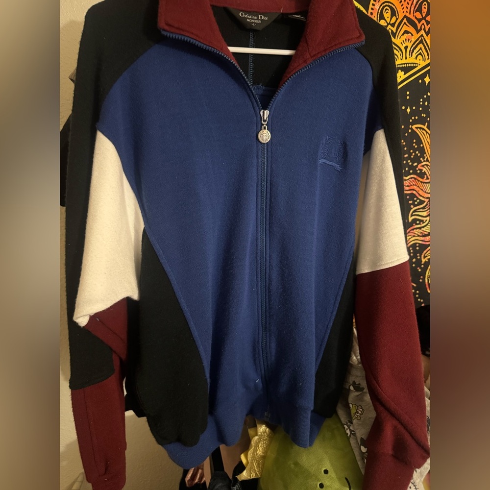 Vintage Christian Dior Monsieur color block sweater